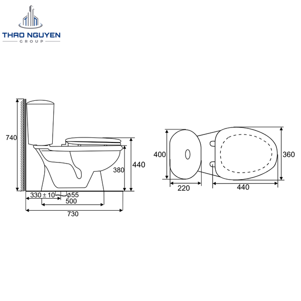 Bồn Cầu Hai Khối JOPA JP2-20