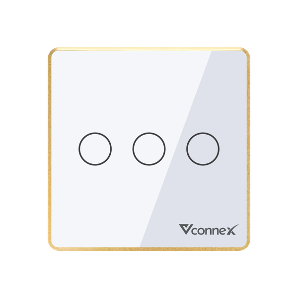 Công tắc thông minh 3 kênh viền nhôm Vconnex VCN-WS03L