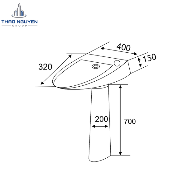 Chậu Lavabo Mini JOPA JP5-MN02 Kèm Chân Đứng JP6-D01