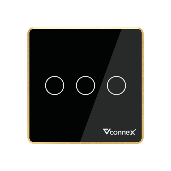 Công tắc thông minh 3 kênh viền nhôm Vconnex VCN-WS03L