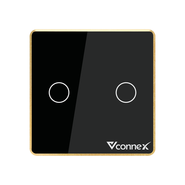 Công tắc thông minh 2 kênh viền nhôm Vconnex VCN-WS02L