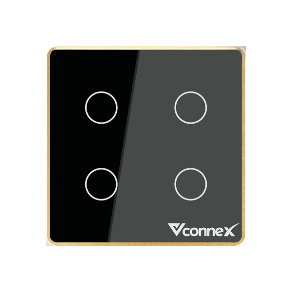 Công tắc thông minh 4 kênh viền nhôm Vconnex VCN-WS04L