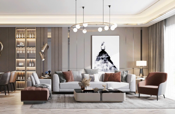 Trang trí phòng khách - Phong cách Luxury mẫu số 10