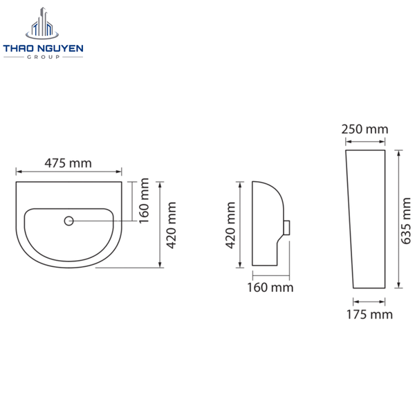 Chậu Lavabo Chân Đứng JOPA JP1-224 Kèm Chân Chậu JP2-552