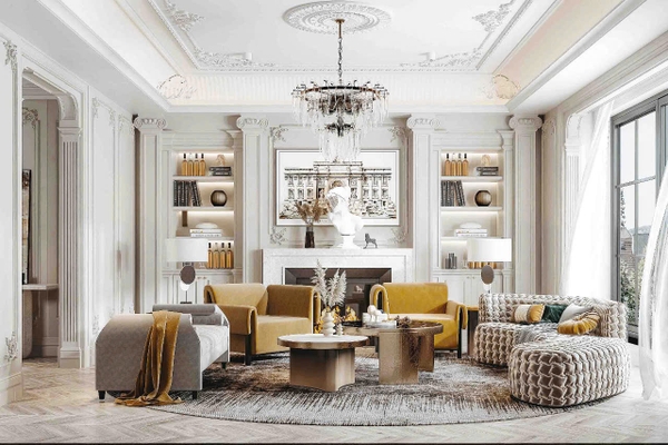 Trang trí phòng khách - Phong cách Luxury mẫu số 14