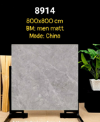 Gạch Men Matt Trung Quốc Vân Đá Ghi Đậm 80x80 8914