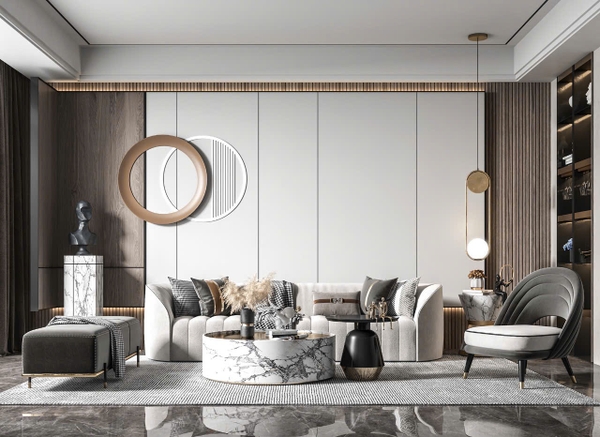 Trang trí phòng khách - Phong cách Luxury mẫu số 7