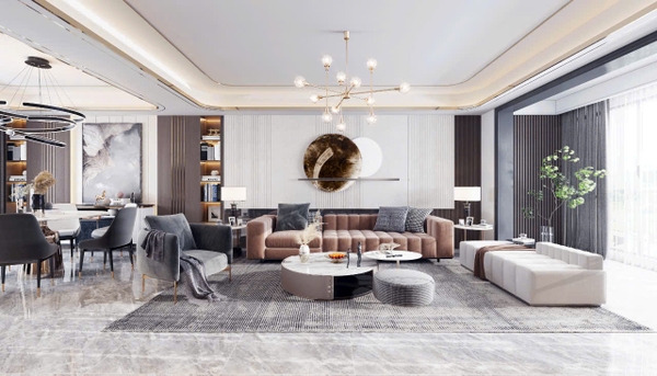 Trang trí phòng khách - Phong cách Luxury mẫu số 26