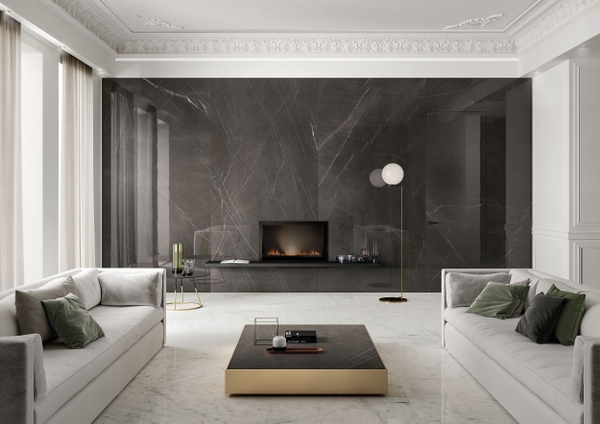 Gạch Ý 1200x1200 men Bóng Porcelain PIETRA GREY MW0212L