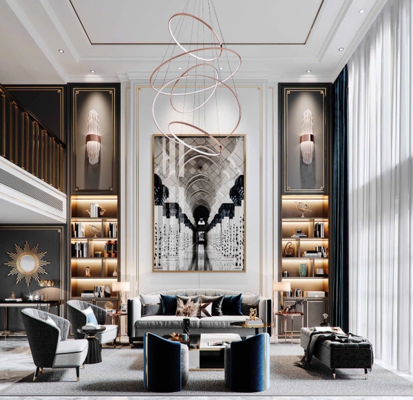 Trang trí phòng khách - Phong cách Luxury mẫu số 5