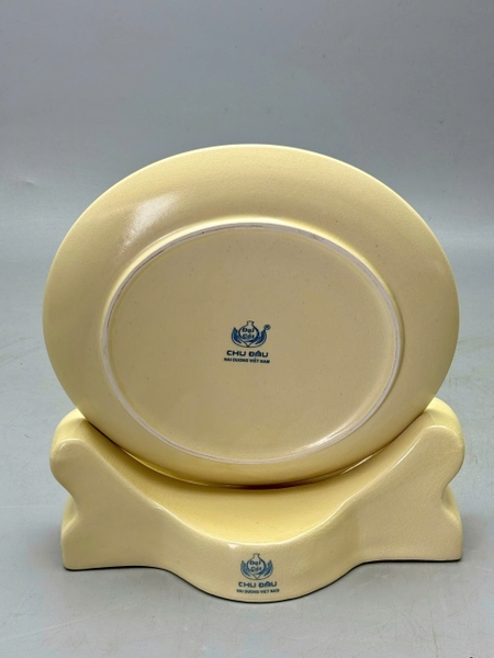 Đĩa Cảnh Thuận Buồm Xuôi Gió 23cm Vẽ Vàng