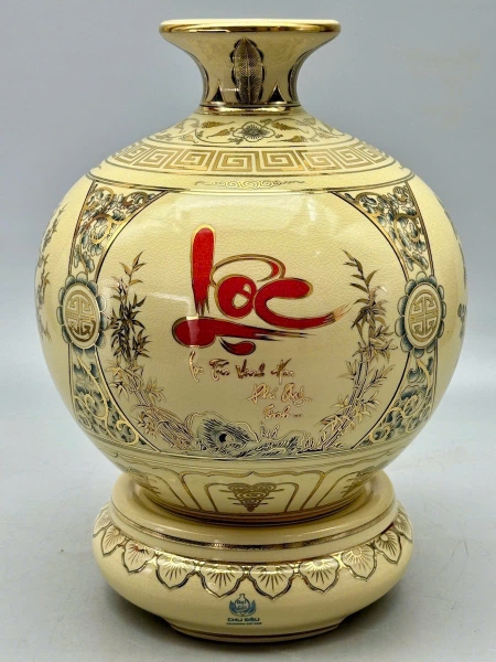 Bình Hút Lộc Tứ Cảnh chữ LỘC H30 vẽ vàng