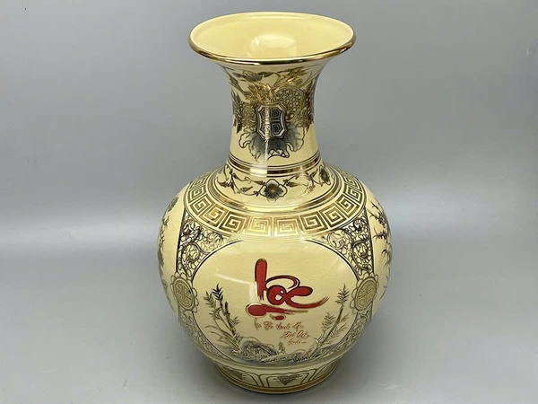 Bình Phú Quý H45 chữ Lộc vẽ vàng