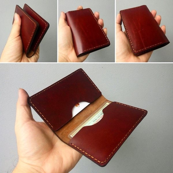 Ví da Handmade đựng Namecard wallet - Đen