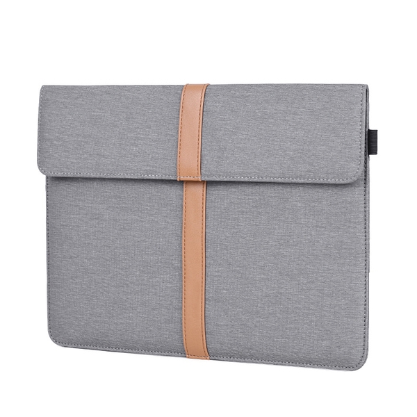 Túi chống sốc Laptop, Macbook Canvasartisan viền da kèm khe cắm bút và khe sạc cao cấp