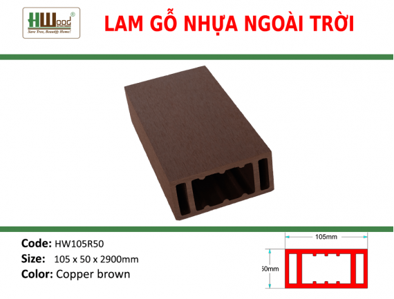 HW105R50 Cooper Brown 105 x 50 x 2900