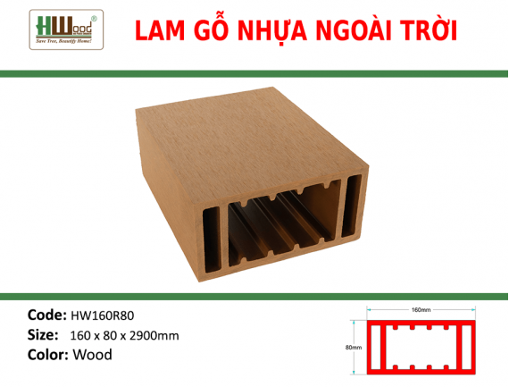 HW160R80 Wood 160 x 80 x 2900