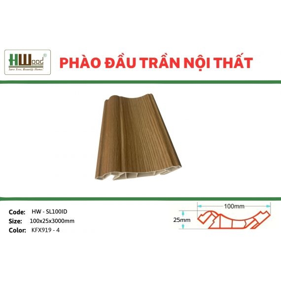 HW-SL100ID KFX919-4 100x25x3000 Phào đầu trần