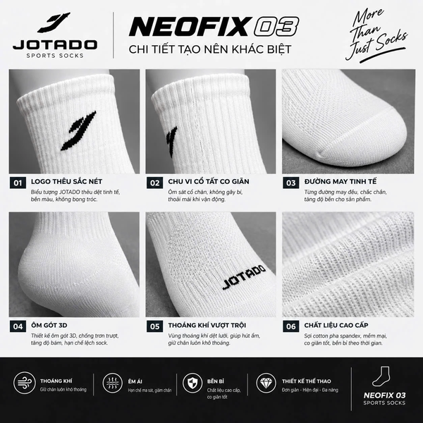 Tất Dệt Kim Thể Thao Jotado NEOFIT 03 Cao Cấp