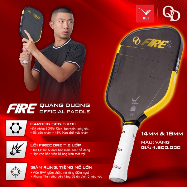 Vợt Pickleball Wika FIRE x Quang Dương