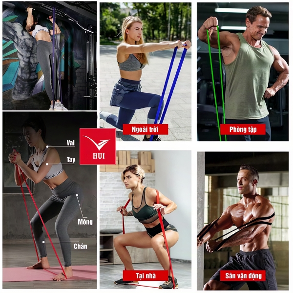 Dây kháng lực GYM Power band cao su đàn hồi thể thao đa năng, tập toàn thân, tập tay, chân, đùi mông vai