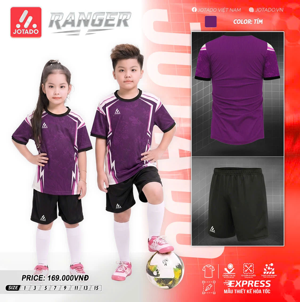 Bộ Quần Áo Bóng Đá Trẻ Em Jotado Ranger