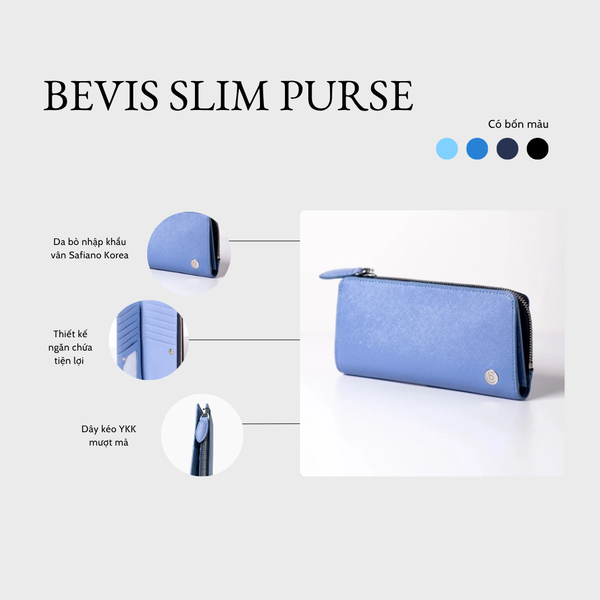 BEVIS SLIM PURSE – Ví Da Cầm Tay Phong Cách Hàn Quốc | Sang Trọng – Gọn Nhẹ – Tiện Dụng