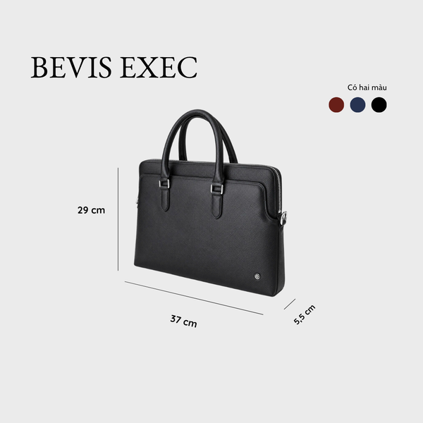 BEVIS EXEC – Cặp Nam Doanh Nhân Công Sở Da Bò Thật Vân Nhập Khẩu Cao Cấp