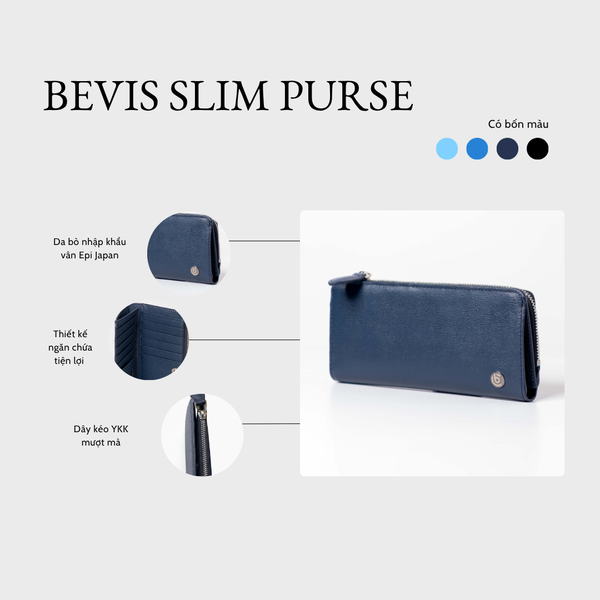 BEVIS SLIM PURSE – Ví Da Cầm Tay Phong Cách Hàn Quốc | Sang Trọng – Gọn Nhẹ – Tiện Dụng