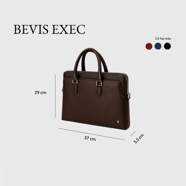 BEVIS EXEC – Cặp Nam Doanh Nhân Công Sở Da Bò Thật Vân Nhập Khẩu Cao Cấp