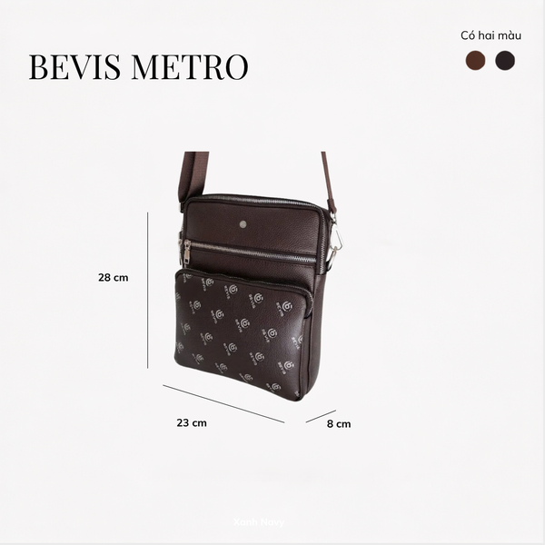 BEVIS METRO - Túi Đeo Chéo Nam Da Bò Dáng Đứng Công Sở Mỏng Nhẹ Đựng Tài Liệu