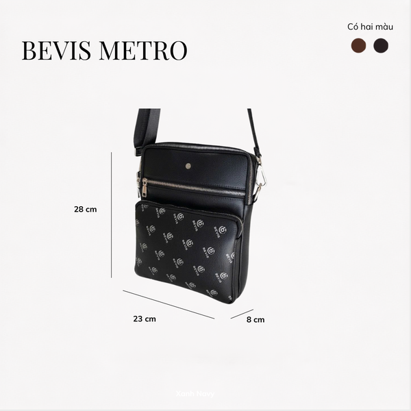 BEVIS METRO - Túi Đeo Chéo Nam Da Bò Dáng Đứng Công Sở Mỏng Nhẹ Đựng Tài Liệu