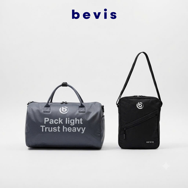 BEVIS ACTIVE - Combo Túi Trống Thể Thao + Túi Đeo Chéo Chống Nước BEVIS | Set Túi Tập GymTiện Dụng