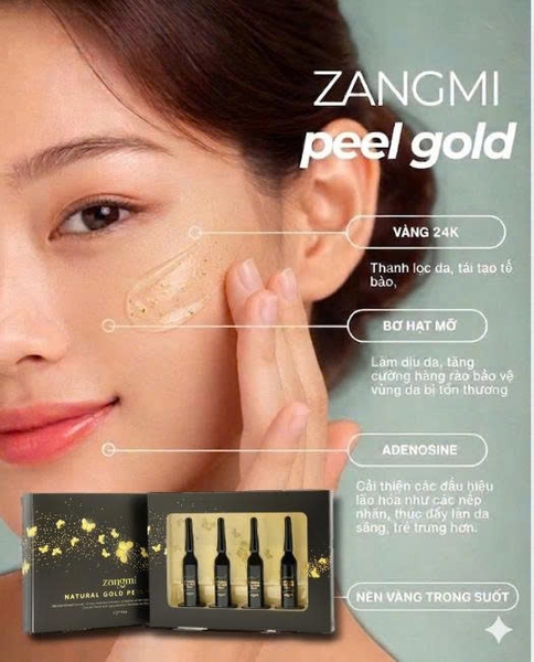 Peel Vi Kim Sinh Học Vàng 24K Zangmi Natural Gold Peel Cream - Kem Peel Da Qua Đêm Không Rửa Lại Cao Cấp (Hộp 4 Tuýp)