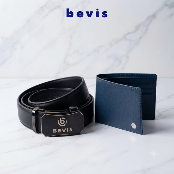 BEVIS EXECUTIVE – Combo Ví Da Bò + Thắt Lưng Khóa Tự Động BEVIS | Bộ Quà Tặng Sếp, Đối Tác Doanh Nghiệp Cao Cấp