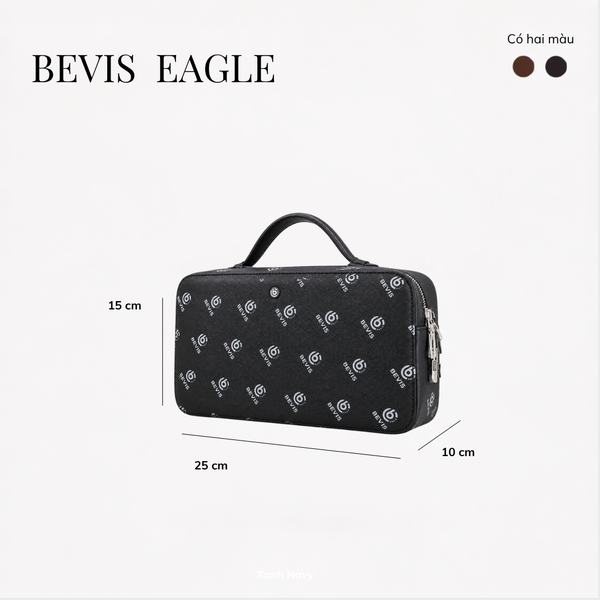 BEVIS EAGLE - Túi Golf Cầm Tay Da Bò Nhập Khẩu Khóa Vân Tay - Quà Tặng Sếp