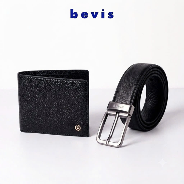 BEVIS SIGNATURE SET - Combo Ví Da Bò Alran Signature+ Thắt Lưng Khóa Kim – Quà Tặng Nam Cao Cấp