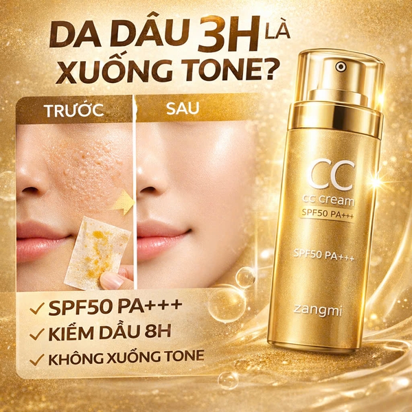 Kem CC Cream ZANGMI Ultra Plus SPF50+ PA+++ Che Khuyết Điểm Nâng Tông Trắng Da Kiềm Dầu Hàn Quốc 50g