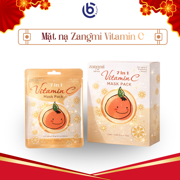 Mặt Nạ Zangmi Vitamin C Mask Pack Dưỡng Sáng, Làm Đều Màu Da, Tươi Trẻ Tức Thì