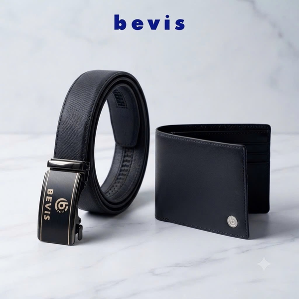 BEVIS EXECUTIVE – Combo Ví Da Bò + Thắt Lưng Khóa Tự Động BEVIS | Bộ Quà Tặng Sếp, Đối Tác Doanh Nghiệp Cao Cấp