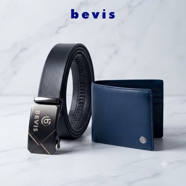 BEVIS EXECUTIVE – Combo Ví Da Bò + Thắt Lưng Khóa Tự Động BEVIS | Bộ Quà Tặng Sếp, Đối Tác Doanh Nghiệp Cao Cấp