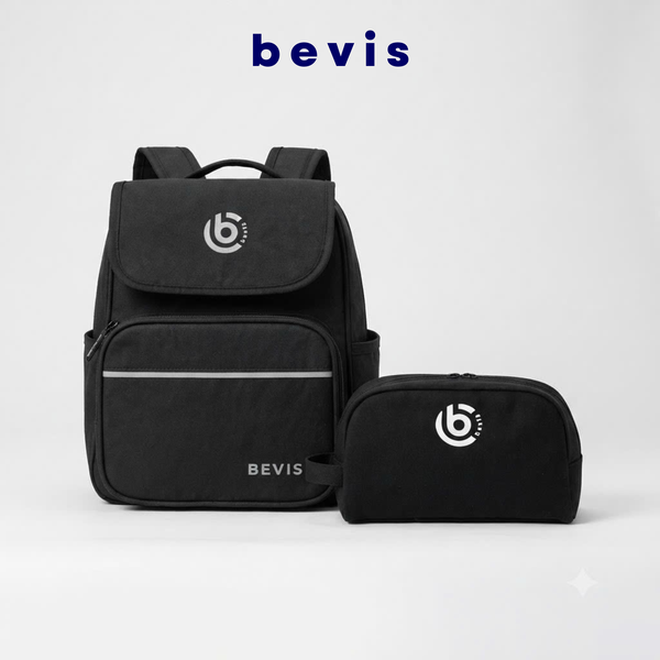BEVIS CAMPUS Combo Balo Đi Học + Túi Mini Chống Nước BEVIS | Set Balo Sinh Viên Nam Nữ Tiện Dụng