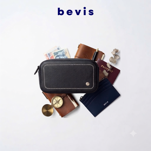 BEVIS OFFICE – Combo Túi Đeo Chéo Da Bò Saffiano + Ví Đựng Card BEVIS | Set Phụ Kiện Công Sở  Cao Cấp