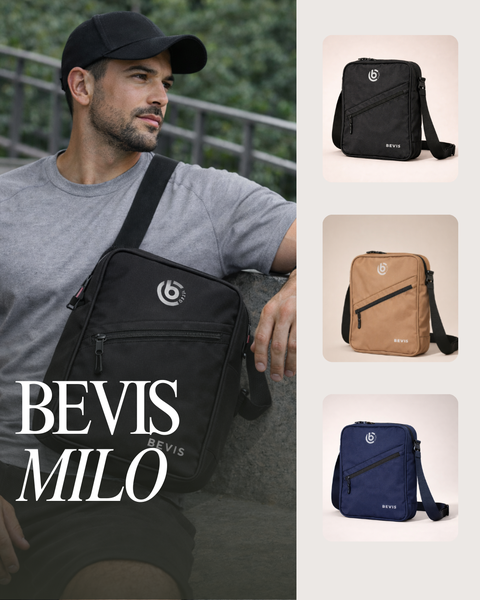 Túi Đeo Chéo Nam BEVIS MILO Vải PVC Chống Nước - Túi Đựng Ipad Mini Form Đứng Lịch Lãm Cho Công Sở