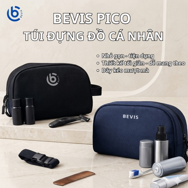 Túi Cầm Tay Mini BEVIS PICO - Túi Đựng Phụ Kiện Nam Nữ Vải phủ PVC Cao Cấp Chống Thấm Thời Trang