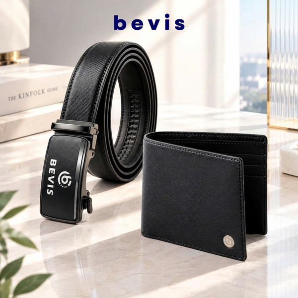 BEVIS EXECUTIVE – Combo Ví Da Bò + Thắt Lưng Khóa Tự Động BEVIS | Bộ Quà Tặng Sếp, Đối Tác Doanh Nghiệp Cao Cấp