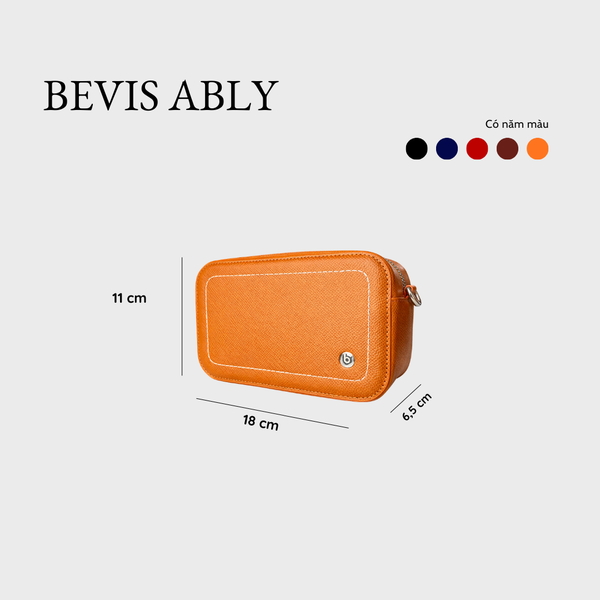 BEVIS ALBY – Túi Da Thật Đeo Chéo Dáng Hộp Signature