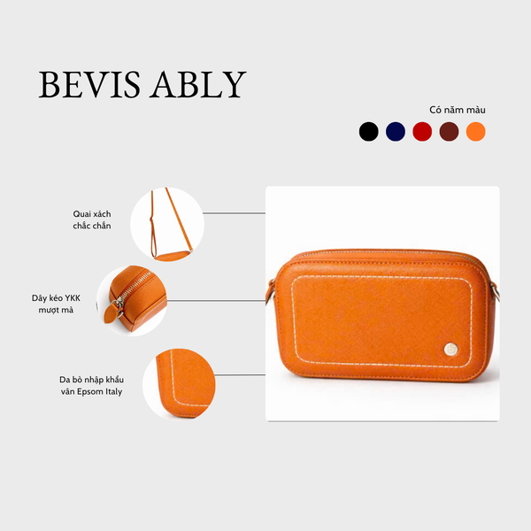 BEVIS ALBY – Túi Da Thật Đeo Chéo Dáng Hộp Signature