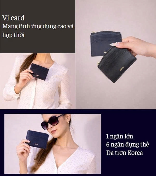 BEVIS SLIM 1– Ví Card Zip Da Đựng Namecard Cao Cấp | Ví Card Nhỏ Gọn, Mỏng Nhẹ