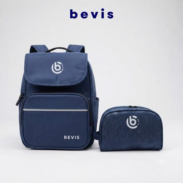 BEVIS CAMPUS Combo Balo Đi Học + Túi Mini Chống Nước BEVIS | Set Balo Sinh Viên Nam Nữ Tiện Dụng